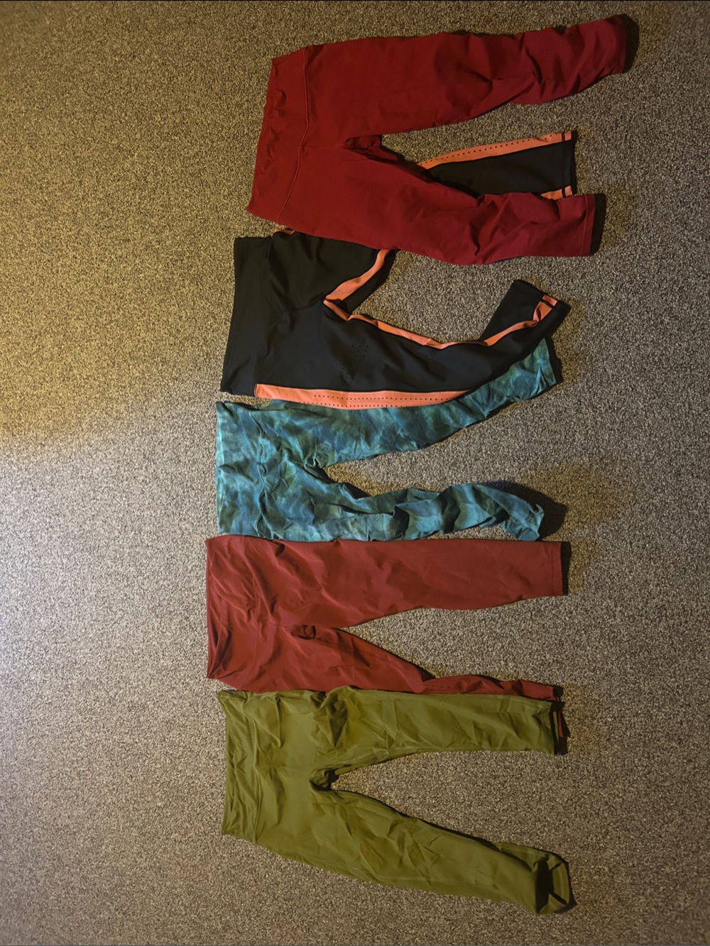 Fabletics, Zyia, Women's Leggings Bundle in Red, Black, Teal, Rust, Olive